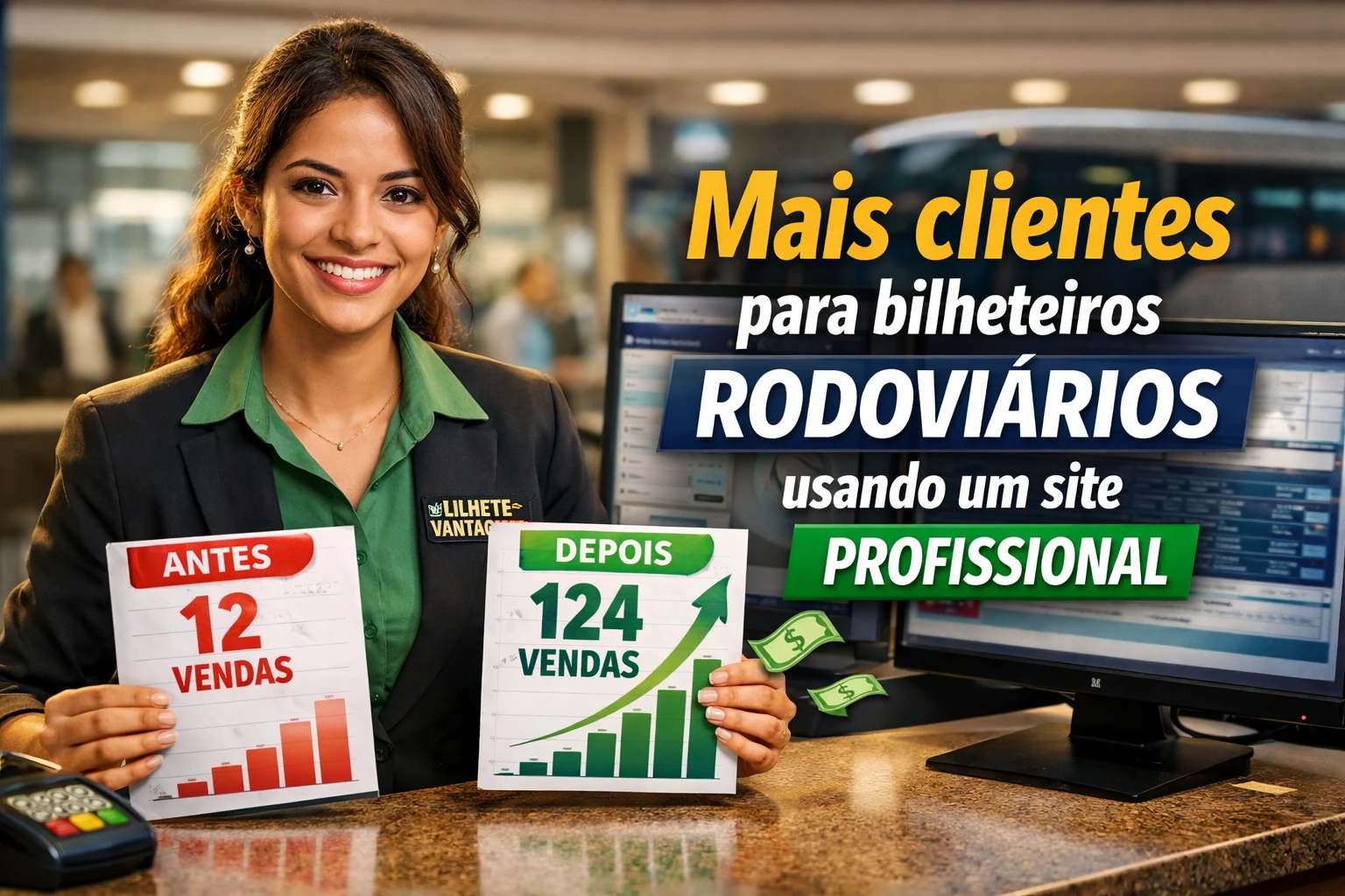 Mais clientes para bilheteiros rodoviários usando um site profissional