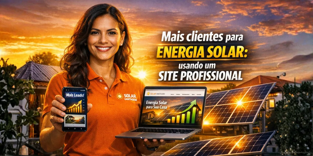 Mais clientes para energia solar usando um site profissional