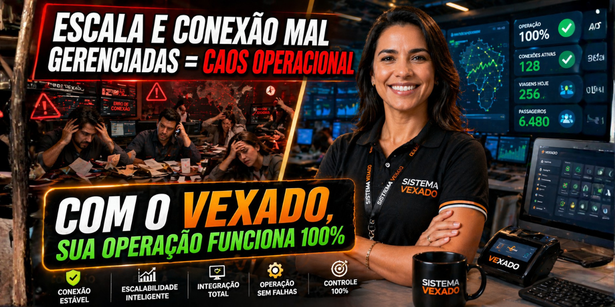 ESCALA E CONEXÃO MAL GERENCIADAS É CAOS OPERACIONAL, COM O VEXADO, SUA OPERAÇÃO FUNCIONA 100%.