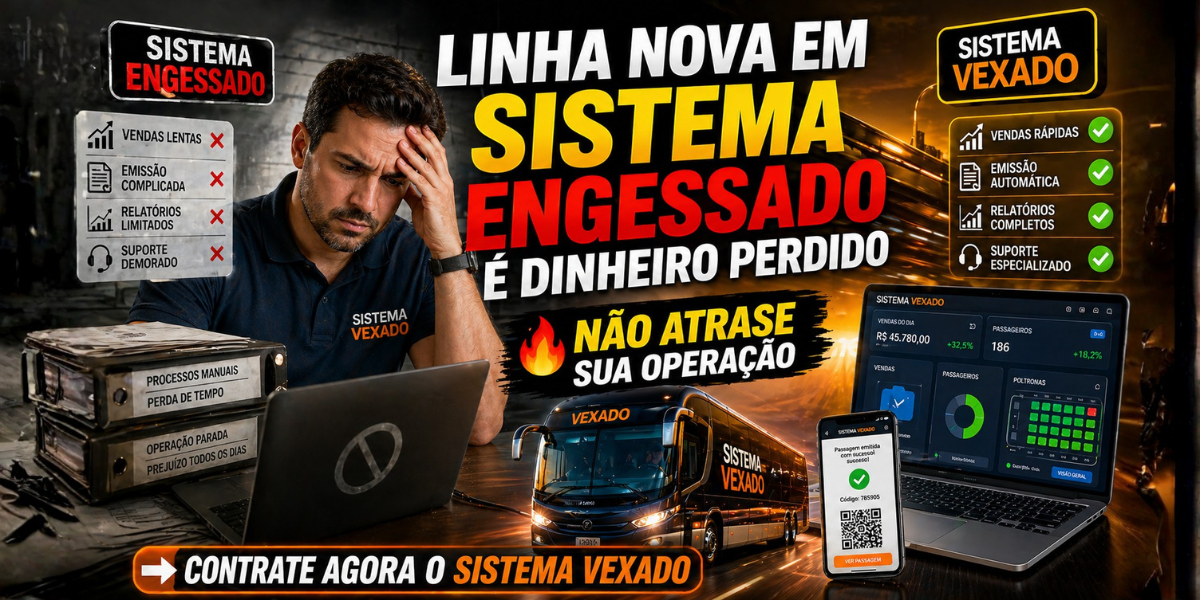Linha nova em sistema engessado é dinheiro perdido, não atrase sua operação, contrate agora o sistema Vexado.