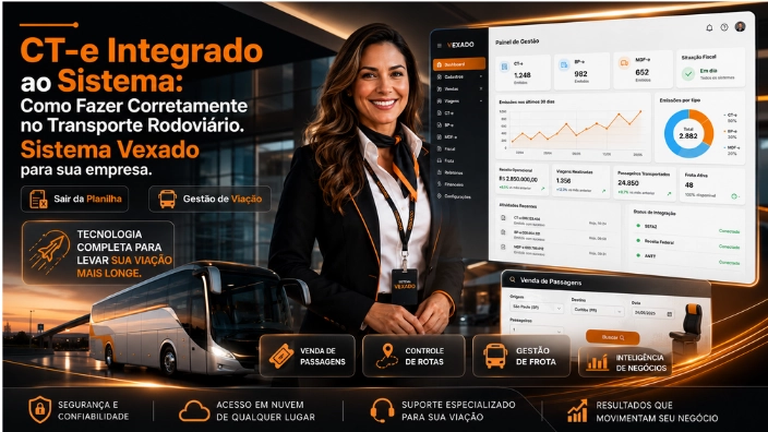 CT-e Integrado ao Sistema: Como Fazer Corretamente no Transporte Rodoviário. Sistema Vexado para sua empresa.