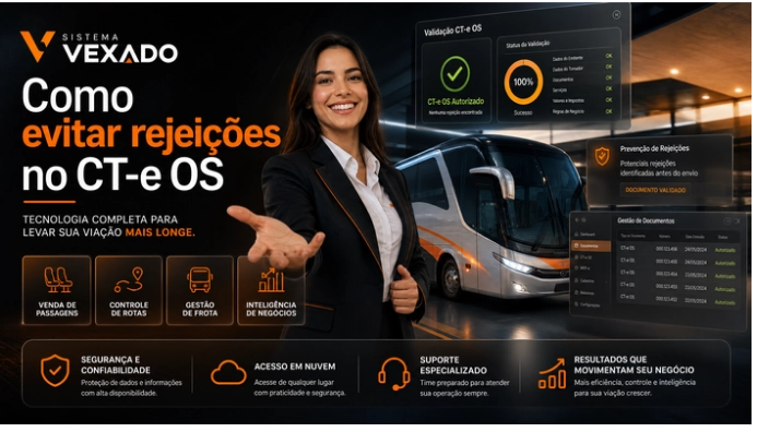 O que é rejeição CT-e OS e por que ela acontece? A rejeição CT-e OS ocorre quando o Conhecimento de Transporte Eletrônico para Outros Serviços é recusado pela SEFAZ durante a validação ou transmissão. Diferente do CT-e de cargas, o CT-e OS é específico para operações de transporte de passageiros, fretamento e turismo, exigindo campos como natureza da operação, dados do tomador de serviço e informações detalhadas do veículo e trajeto. No contexto atual do transporte rodoviário brasileiro, com aumento da fiscalização digital, as rejeições mais comuns são causadas por schema inválido, dados inconsistentes ou certificado digital vencido. Um exemplo real: uma empresa de fretamento em Minas Gerais recebia em média 12 rejeições por semana, gerando atrasos de horas em cada viagem e perda de contratos. Após corrigir o fluxo de emissão, as rejeições caíram a zero em menos de 30 dias, permitindo aumento de 28% no número de serviços realizados no mês.