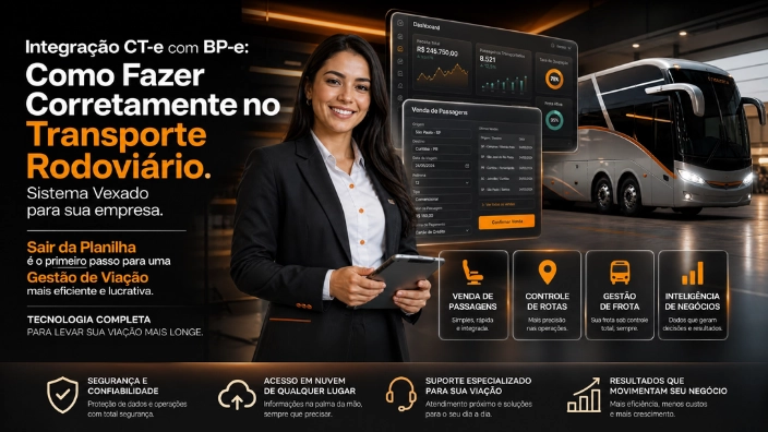 Integração CT-e com BP-e: Como Fazer Corretamente no Transporte Rodoviário. Sistema Vexado para sua empresa.