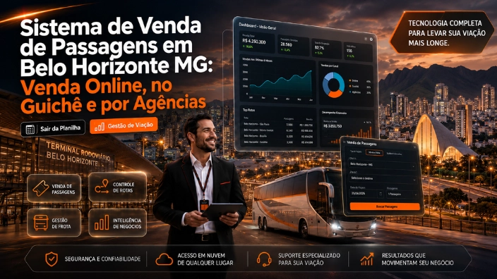 Um sistema para empresas de ônibus em Minas Gerais é essencial para viações que desejam modernizar a operação, vender mais passagens, organizar frota, controlar caixa, integrar documentos fiscais e acompanhar resultados com mais clareza. Empresas de ônibus em Belo Horizonte MG, no interior mineiro e em rotas interestaduais precisam lidar diariamente com passageiros, horários, veículos, guichês, agências, bilheteiros, BP-e, cancelamentos, remarcações, encomendas e relatórios.