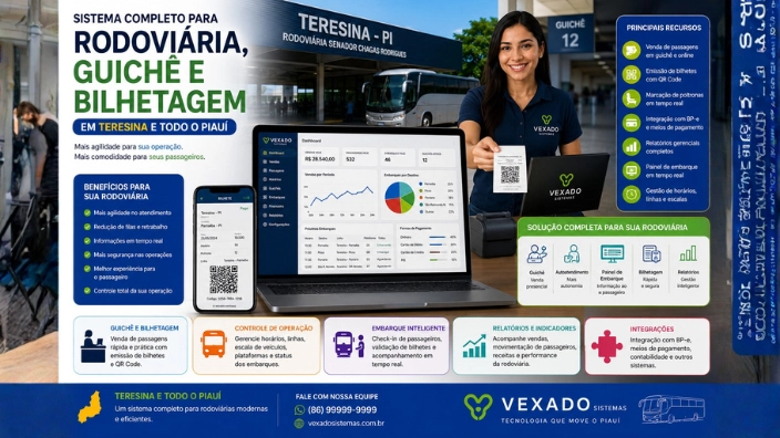 Sistema para Rodoviária, Guichê e Bilhetagem em Teresina PI