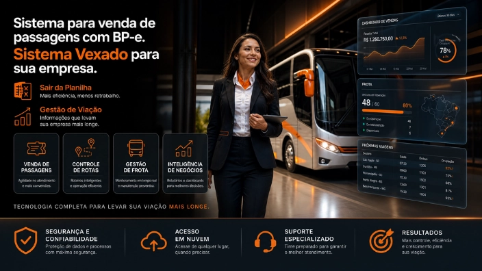 Sistema para venda de passagens com BP-e. Sistema Vexado para sua empresa.