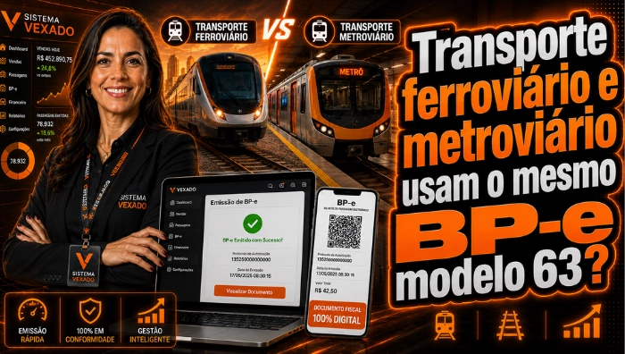 Transporte ferroviário e metroviário usam o mesmo BP-e modelo 63?