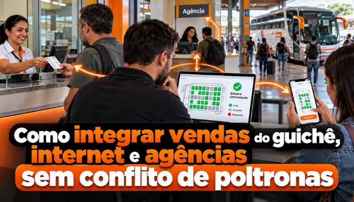 Como integrar vendas do guichê, internet e agências sem conflito de poltronas
