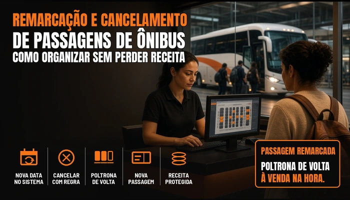 Remarcação e cancelamento de passagens de ônibus: como organizar sem perder receita
