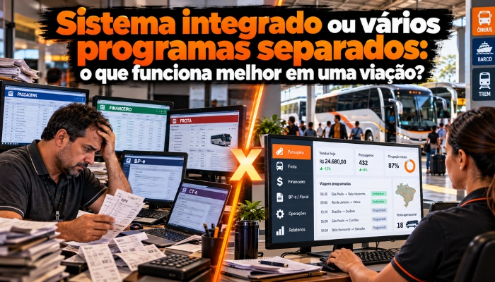 Sistema integrado ou vários programas separados: o que funciona melhor em uma viação?