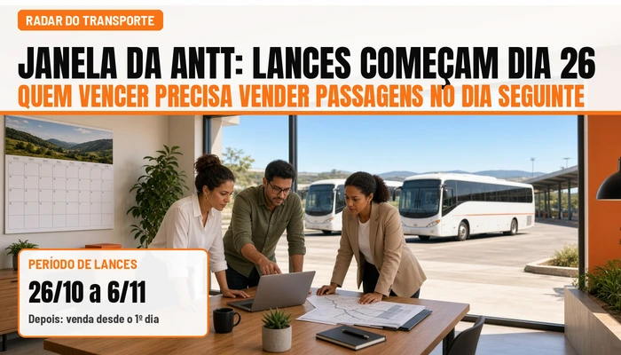 Janela da ANTT: lances começam dia 26, e quem vencer precisa vender passagens no dia seguinte